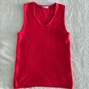 SALE❗️Red Sleeveless 100% Cashmere Knit Top